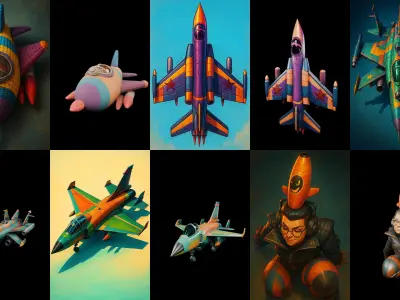 AirCraft bundle 11 pack 100 glb Low-poly 3D model