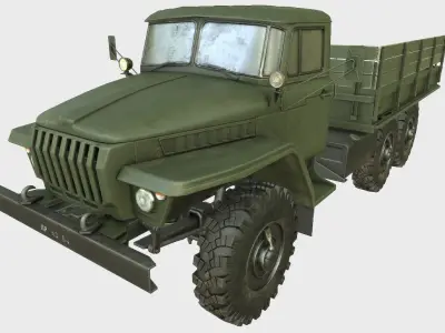 Ural 375 Truck Low-poly 3D model