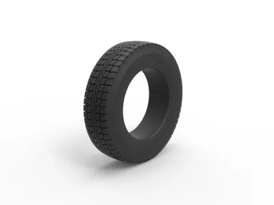 Semi truck tire 6 Scale 1 to 25 3D print model
