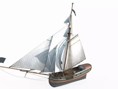Ancient sailing ships and warships as maritime vehicles 3D model