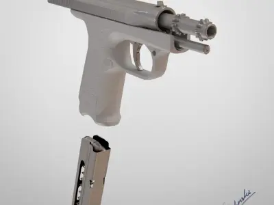 Gsh-18 taser pistol Low-poly 3D model