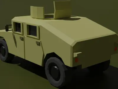 HUMVEE military vehicle Low-poly 3D model