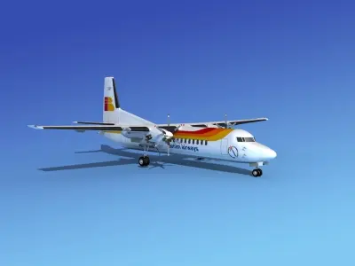 Fokker 50 Denim Airways 3D model