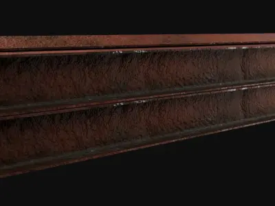 Game-Ready Old Rusty Metal Beams Low-poly 3D model