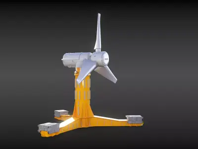 Tidal Power Turbine 3D model