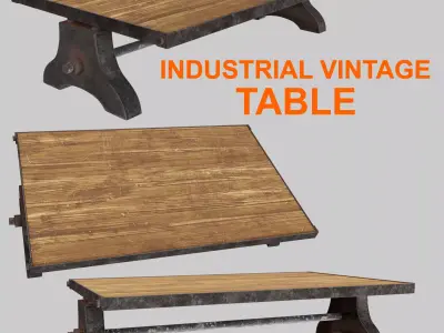 Industrial Vintage Table 3D model