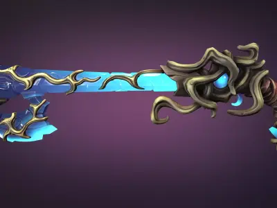 Crystal musket Low-poly 3D model