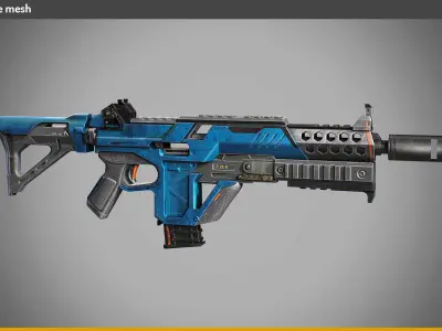 SciFi Weapon   Low-poly 3D model purchase