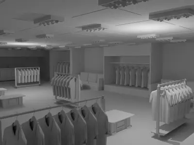Clothing Store Interior No Material 3D model