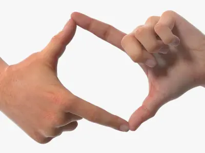 Realistic Male Hands Creating Framing Pose 3D model