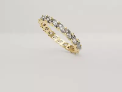 Diamond Eternity Marquise Ring 3D model Low-poly 3D model