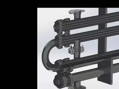   Double Pipe Heat Exchanger    HAIRPIN     Free 3D model