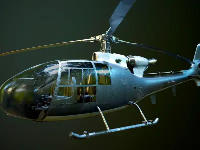 Helicopter SA340 Gazelle 3D model by Ostap604