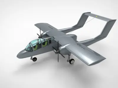 North American Rockwell OV-10A Bronco Series FSX  Low-poly 3D model