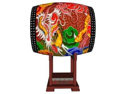 Asian style drum 01 3D model