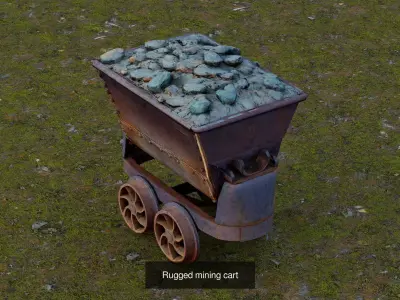 Wooden Carts 3D Model Pack