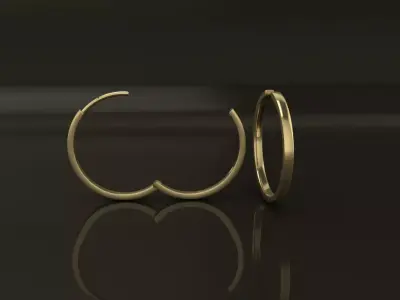 Earring Hoop LARGE SIZE 22mm Inside Diameter 3D print model