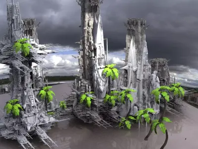 Tribal Island beach Towers Kit bash 4 3D model