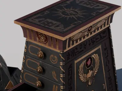 OB 02 Egyptian Necromancer Kit - 06 Boxes and small containers Low-poly 3D model