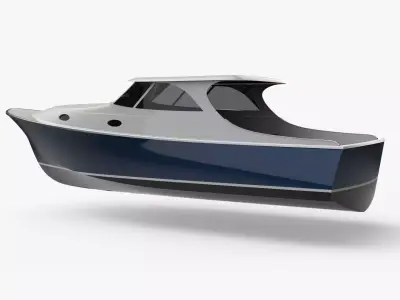 34 Foot Classic Downeast Boat  Hull Design 3D model