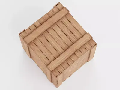 Wooden Crate V10 - Storage Box with Packaging Icons 3D model