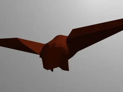 Owl 3D LowPoly Model flying head Free low-poly 3D model