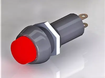  Signal bulb 10 red 3D model