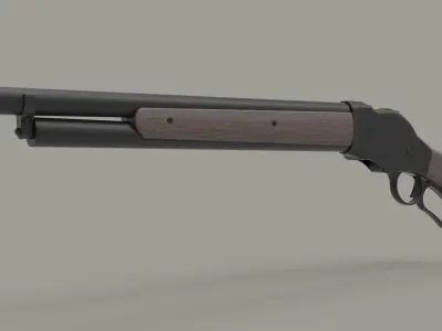 Winchester shotgun model 1887 3D model