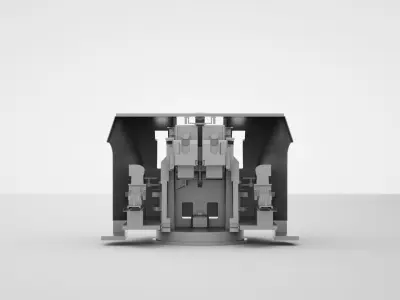 Bofors QF Twin 4 inch 102mm Naval Gun Mk XVI 3D model