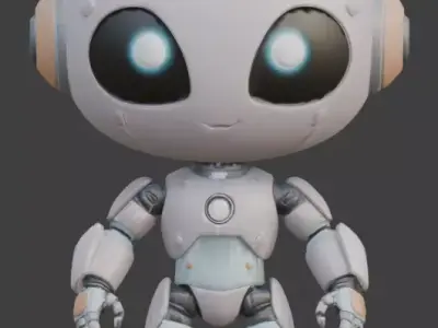 Cute Chibi Alien Robot 3D Model Low-poly 3D model purchase