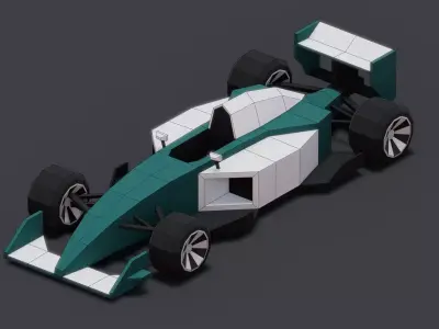 Open Wheel Car Low-poly 3D model