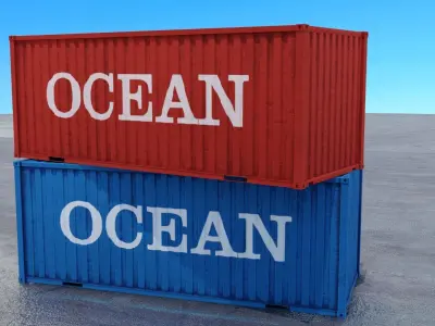 Container shipping Low-poly 3D model 5