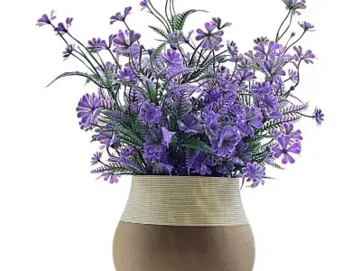 Two-part textured bottle vase 3 3D print model