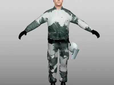Riot Police Low Poly Low-poly 3D model