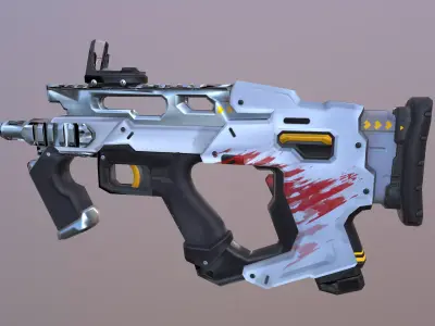 Sci-Fi  shotgun gun PBR low-poly  3D model Low-poly 3D model