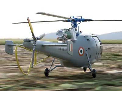 Alouette III Helicopter 3D print model