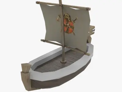 ship low poly viking Free low-poly 3D model