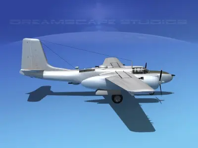 Douglas A-26B Invader V08 3D model