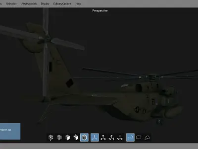 Helicopter 3d Model in computer screen 3D model