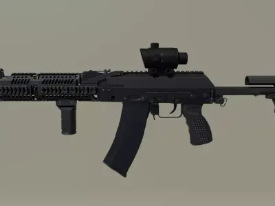 Alpha AK-105 Modular Assault Rifle Low-poly 3D model