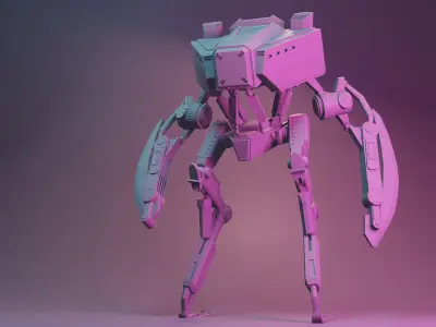 3D warrior mecha  Free 3D model