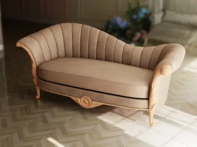 Furniture Sofa Chaise Lounge Low-poly 3D model