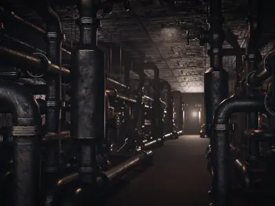 Modular Pipes for game and cinematic purpose Low-poly 3D model
