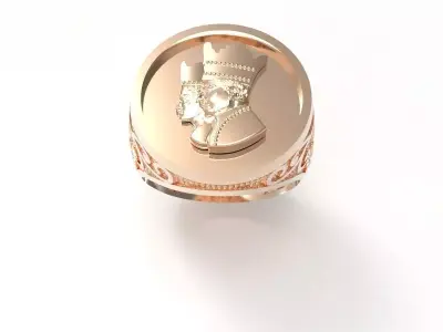 Gold ring pahlavi 3D print model