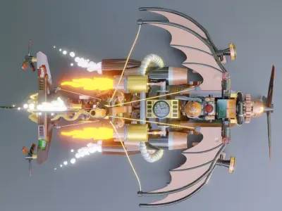 Steampunk Lego Airplane with robohelper 3D model