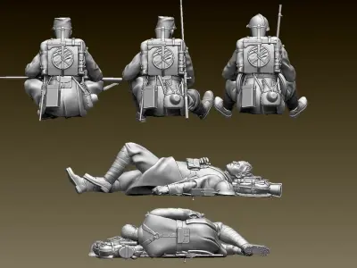 French soldier ww1 3D print model