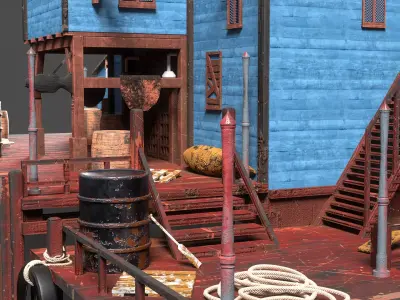 Fishing Bait Shop  Low Poly Game-Ready 3D Model Low-poly 3D model