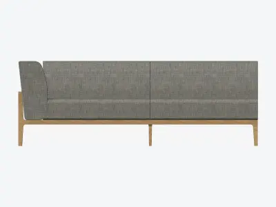 Furniture - Sofa - Contemporary - Oak - Medium - Sofa - Right Low-poly 3D model