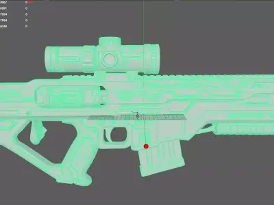 Green and Yellow Gun 3D model