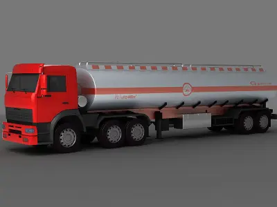 truck tank tanker fuel semi freight transportation trucking 3D model